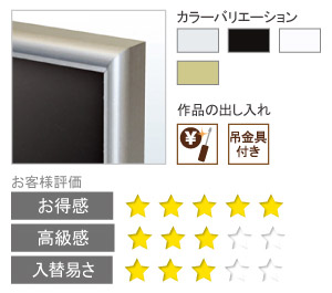 アルミ製ポスターフレーム（額縁）：シェイプ