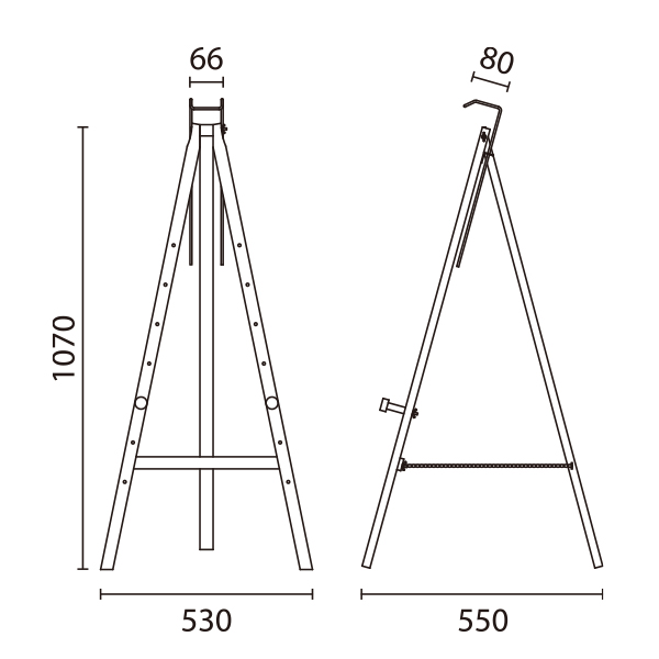 三角イーゼル サイズ