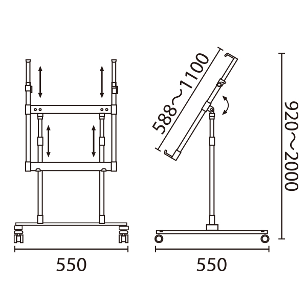 パネルスタンドス キャスタースタンド TPS-FX (自在)   説明