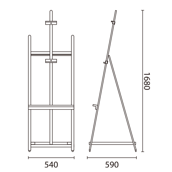 ウエイタブル木製イーゼル サイズ