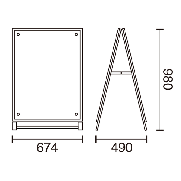 アクリルパネルスタンドAPS　A1両面サイズ