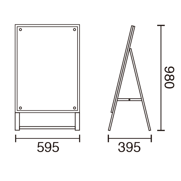 アクリルパネルスタンドAPS　B2片面サイズ