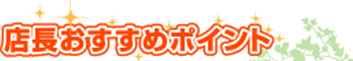 店長おすすめポイント
