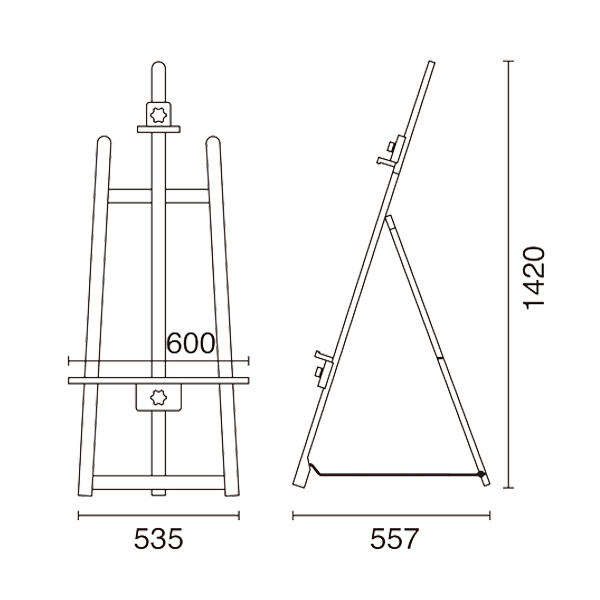 パネルスタンドス 木製 イーゼル フロント T-140  説明