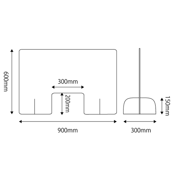 クリアパーテーションW900サイズ
