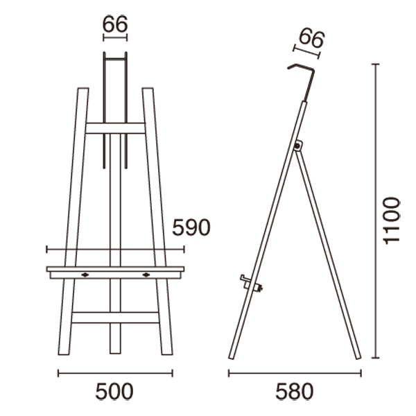 木製 イーゼル スマートウッドイーゼル図