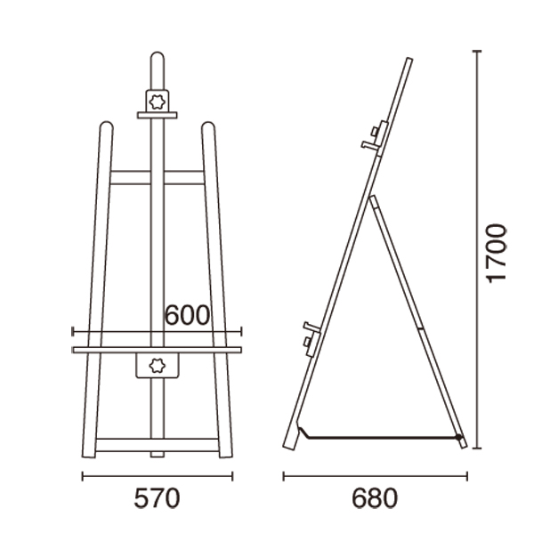 木製 イーゼル フロント T-160